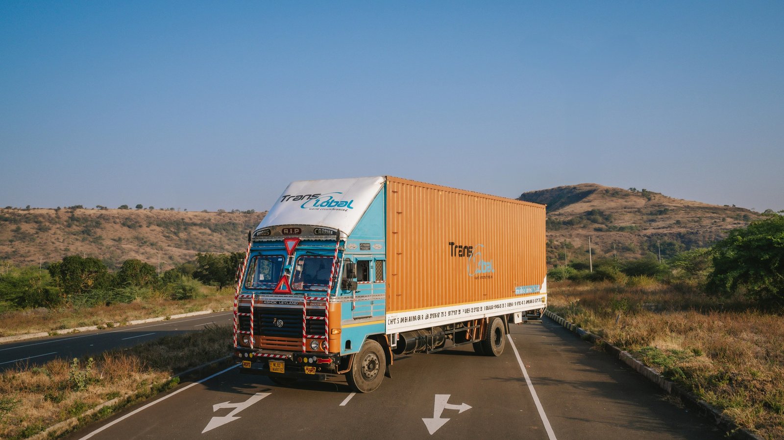 Highway transportation near the hills